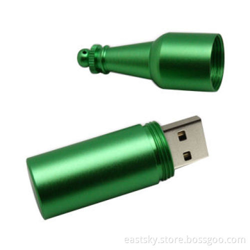 Metal Bottle Style USB Flash Drive with Built-in Password Protection, Supports Plug-and-play